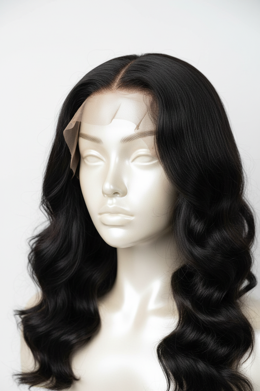 24 inch body wave lace frontal wig product display