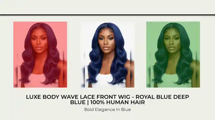 Luxe Body Wave Lace Front Wig - Royal Blue Deep Blue | 100% Human Hair by@Outfy