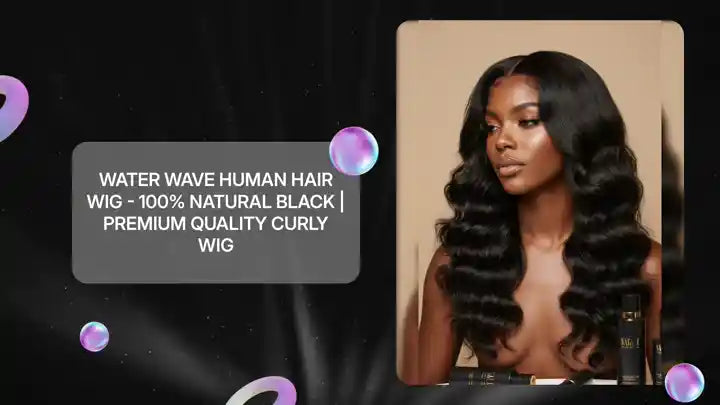 Water Wave Human Hair Wig - 100% Natural Black | Premium Quality Curly Wig by@Outfy