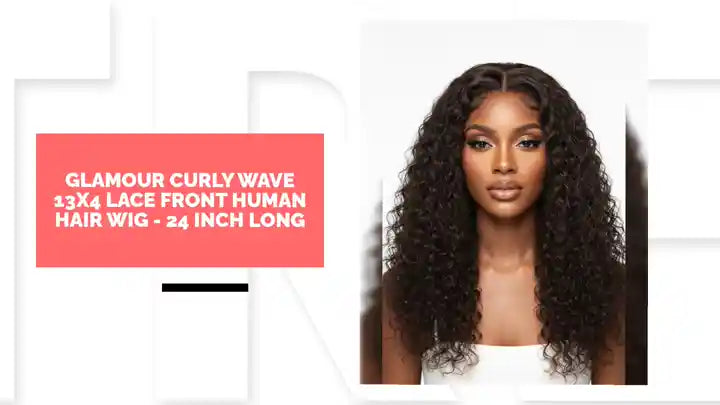 Glamour Curly Wave 13x4 Lace Front Human Hair Wig - 24 Inch Long by@Outfy