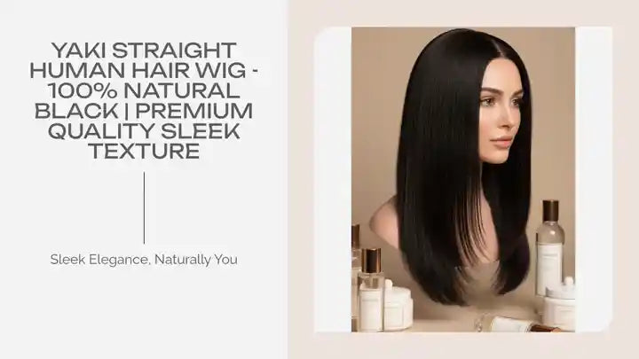 Yaki Straight Human Hair Wig - 100% Natural Black | Premium Quality Sleek Texture by@Outfy