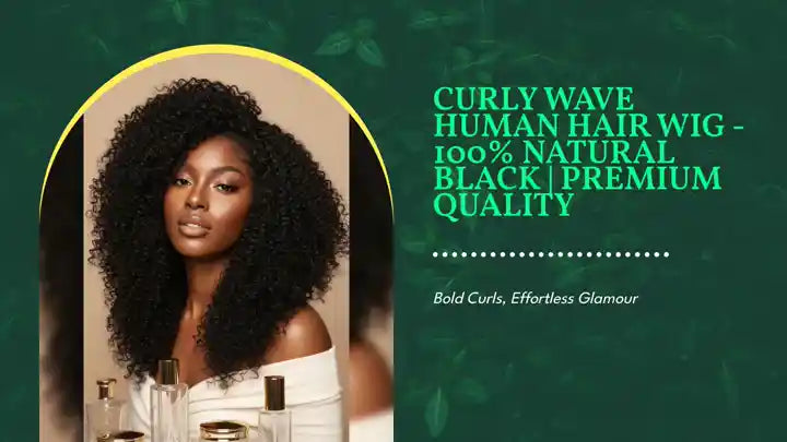 Curly Wave Human Hair Wig - 100% Natural Black | Premium Quality by@Outfy