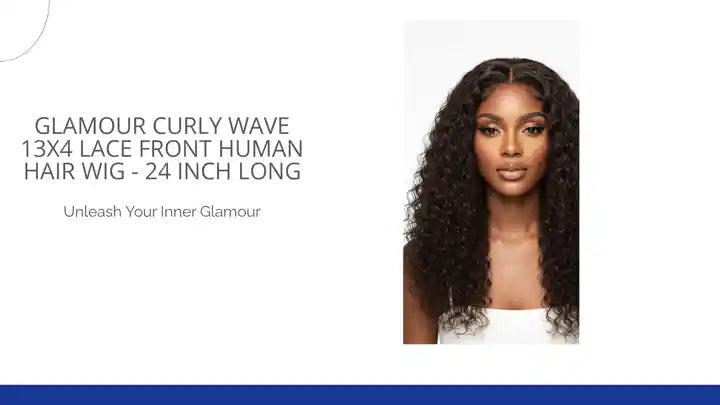 Glamour Curly Wave 13x4 Lace Front Human Hair Wig - 24 Inch Long by@Outfy
